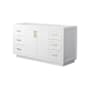 Wyndham Collection Miranda 60" Single Free Standing Vanity Cabinet Only - Less Vanity Top White / Brushed Gold Hardware