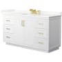 Wyndham Collection Miranda 60" Free Standing Single Basin Vanity Set with Cabinet and Quartz Vanity Top White / Giotto Quartz Top / Brushed Gold Hardware