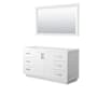 Wyndham Collection Miranda 60" Single Free Standing Vanity Cabinet - Less Vanity Top White / Brushed Nickel Hardware