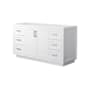Wyndham Collection Miranda 60" Single Free Standing Vanity Cabinet Only - Less Vanity Top White / Brushed Nickel Hardware