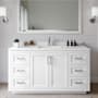 Wyndham Collection Miranda 60" Free Standing Single Basin Vanity Set with Cabinet and Quartz Vanity Top White / White Quartz Top / Brushed Nickel Hardware