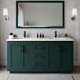 Wyndham Collection Miranda 66" Free Standing Double Basin Vanity Set with Cabinet and Quartz Vanity Top Green / Giotto Quartz Top / Matte Black Hardware