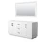 Wyndham Collection Miranda 66" Double Free Standing Vanity Cabinet - Less Vanity Top White / Matte Black Hardware