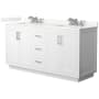 Wyndham Collection Miranda 66" Free Standing Double Basin Vanity Set with Cabinet and Quartz Vanity Top White / Giotto Quartz Top / Brushed Nickel Hardware