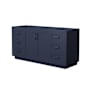 Wyndham Collection Miranda 66" Single Free Standing Vanity Cabinet Only - Less Vanity Top Dark Blue / Matte Black Hardware