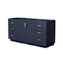 Wyndham Collection Miranda 66" Single Free Standing Vanity Cabinet Only - Less Vanity Top Dark Blue / Brushed Gold Hardware