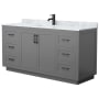 Dark Gray / White Carrara Marble Top / Matte Black Hardware