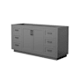 Wyndham Collection Miranda 66" Single Free Standing Vanity Cabinet Only - Less Vanity Top Dark Gray / Matte Black Hardware