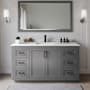 Wyndham Collection Miranda 66" Free Standing Single Basin Vanity Set with Cabinet and Quartz Vanity Top Dark Gray / Giotto Quartz Top / Matte Black Hardware