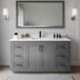 Wyndham Collection Miranda 66" Free Standing Single Basin Vanity Set with Cabinet and Quartz Vanity Top Dark Gray / White Quartz Top / Matte Black Hardware