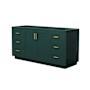 Wyndham Collection Miranda 66" Single Free Standing Vanity Cabinet Only - Less Vanity Top Green / Brushed Gold Hardware
