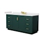 Wyndham Collection Miranda 66" Free Standing Single Basin Vanity Set with Cabinet and Cultured Marble Vanity Top Green / White Cultured Marble Top / Brushed Gold Hardware