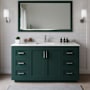 Wyndham Collection Miranda 66" Free Standing Single Basin Vanity Set with Cabinet and Cultured Marble Vanity Top Green / Carrara Cultured Marble Top / Brushed Nickel Hardware