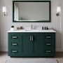 Wyndham Collection Miranda 66" Free Standing Single Basin Vanity Set with Cabinet, Cultured Marble Vanity Top, and Framed Mirror Green / White Cultured Marble Top / Brushed Nickel Hardware