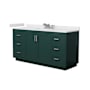 Wyndham Collection Miranda 66" Free Standing Single Basin Vanity Set with Cabinet and Cultured Marble Vanity Top Green / White Cultured Marble Top / Brushed Nickel Hardware