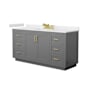 Wyndham Collection Miranda 66" Free Standing Single Basin Vanity Set with Cabinet and Cultured Marble Vanity Top Dark Gray / Carrara Cultured Marble Top / Brushed Gold Hardware