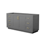 Wyndham Collection Miranda 66" Single Free Standing Vanity Cabinet Only - Less Vanity Top Dark Gray / Brushed Gold Hardware