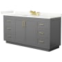 Wyndham Collection Miranda 66" Free Standing Single Basin Vanity Set with Cabinet and Quartz Vanity Top Dark Gray / Giotto Quartz Top / Brushed Gold Hardware