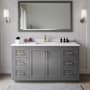 Wyndham Collection Miranda 66" Free Standing Single Basin Vanity Set with Cabinet, Cultured Marble Vanity Top, and Framed Mirror Dark Gray / White Cultured Marble Top / Brushed Gold Hardware