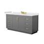 Wyndham Collection Miranda 66" Free Standing Single Basin Vanity Set with Cabinet and Cultured Marble Vanity Top Dark Gray / White Cultured Marble Top / Brushed Gold Hardware