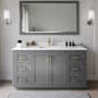 Wyndham Collection Miranda 66" Free Standing Single Basin Vanity Set with Cabinet and Quartz Vanity Top Dark Gray / White Quartz Top / Brushed Gold Hardware