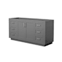 Wyndham Collection Miranda 66" Single Free Standing Vanity Cabinet Only - Less Vanity Top Dark Gray / Brushed Nickel Hardware