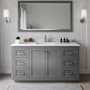Wyndham Collection Miranda 66" Free Standing Single Basin Vanity Set with Cabinet and Quartz Vanity Top Dark Gray / Giotto Quartz Top / Brushed Nickel Hardware