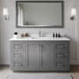 Wyndham Collection Miranda 66" Free Standing Single Basin Vanity Set with Cabinet and Quartz Vanity Top Dark Gray / White Quartz Top / Brushed Nickel Hardware