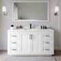 Wyndham Collection Miranda 66" Free Standing Single Basin Vanity Set with Cabinet and Quartz Vanity Top White / White Quartz Top / Matte Black Hardware