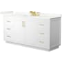 Wyndham Collection Miranda 66" Free Standing Single Basin Vanity Set with Cabinet and Quartz Vanity Top White / Giotto Quartz Top / Brushed Gold Hardware
