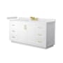 Wyndham Collection Miranda 66" Free Standing Single Basin Vanity Set with Cabinet and Cultured Marble Vanity Top White / White Cultured Marble Top / Brushed Gold Hardware