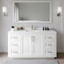 Wyndham Collection Miranda 66" Free Standing Single Basin Vanity Set with Cabinet and Quartz Vanity Top White / White Quartz Top / Brushed Gold Hardware