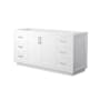 Wyndham Collection Miranda 66" Single Free Standing Vanity Cabinet Only - Less Vanity Top White / Brushed Nickel Hardware