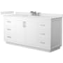 Wyndham Collection Miranda 66" Free Standing Single Basin Vanity Set with Cabinet and Quartz Vanity Top White / White Quartz Top / Brushed Nickel Hardware