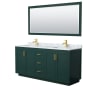 Green / White Carrara Marble Top / Brushed Gold Hardware