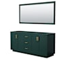 Wyndham Collection Miranda 71" Double Free Standing Vanity Cabinet - Less Vanity Top Green / Brushed Gold Hardware