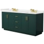 Green / White Quartz Top / Brushed Gold Hardware