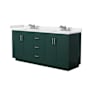 Wyndham Collection Miranda 72" Free Standing Double Basin Vanity Set with Cabinet and Cultured Marble Vanity Top Green / White Cultured Marble Top / Brushed Nickel Hardware