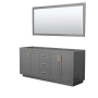 Wyndham Collection Miranda 71" Double Free Standing Vanity Cabinet - Less Vanity Top Dark Gray / Brushed Gold Hardware