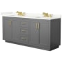 Dark Gray / Giotto Quartz Top / Brushed Gold Hardware