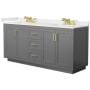 Dark Gray / White Quartz Top / Brushed Gold Hardware