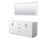 Wyndham Collection Miranda 71" Double Free Standing Vanity Cabinet - Less Vanity Top White / Matte Black Hardware