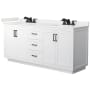Wyndham Collection Miranda 72" Free Standing Double Basin Vanity Set with Cabinet and Quartz Vanity Top White / White Quartz Top / Matte Black Hardware