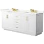 Wyndham Collection Miranda 72" Free Standing Double Basin Vanity Set with Cabinet and Quartz Vanity Top White / Giotto Quartz Top / Brushed Gold Hardware