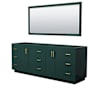 Wyndham Collection Miranda 84" Double Free Standing Vanity Cabinet - Less Vanity Top Green / Brushed Gold Hardware