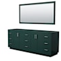 Wyndham Collection Miranda 84" Double Free Standing Vanity Cabinet - Less Vanity Top Green / Brushed Nickel Hardware
