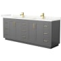 Dark Gray / Giotto Quartz Top / Brushed Gold Hardware