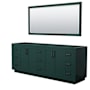 Wyndham Collection Miranda 84" Double Free Standing Vanity Cabinet - Less Vanity Top Green / Matte Black Hardware