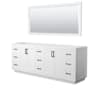 Wyndham Collection Miranda 84" Double Free Standing Vanity Cabinet - Less Vanity Top White / Matte Black Hardware