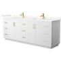 White / Giotto Quartz Top / Brushed Gold Hardware